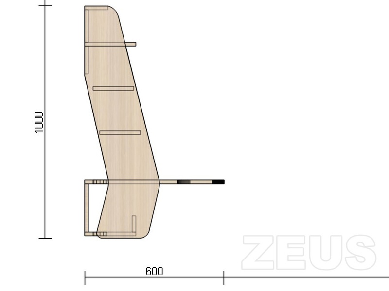 Геймерский навесной стол ZEUS IGROK-MAX, венге/белый