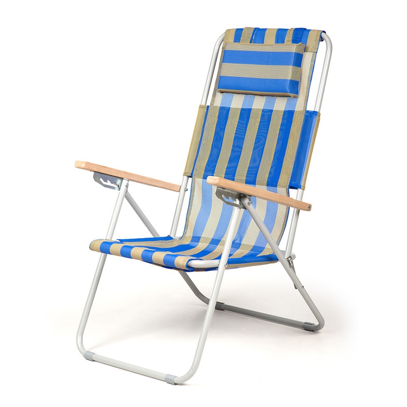 Кресло-шезланг "Ясен" d20 мм (текстилен синій-жовенький)